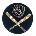 Black / Gold Hologram Mylar Insert - 2" Baseball